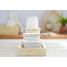 Kit Higiene Porcelana Bebê Maternidade Poá Rosa Bancada K066 - 4