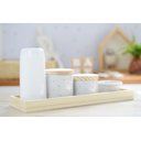 Ver imagem 7 de Kit Higiene Porcelana Bebê Maternidade Poá Rosa Bancada K066