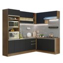 Ver imagem 3 de Armário de Cozinha Completa de Canto 419cm Rustic/Preto Glamy Madesa 01