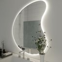 Ver imagem 1 de Espelho 60x40 com Led Claro Organico Forma Irregular com Fonte Bivolt