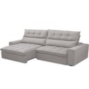 Ver imagem 6 de Sofá Retrátil Reclinável para Sala de Estar Living 290cm Dimas F04 Veludo Cinza - Lyam Decor
