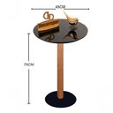 Ver imagem 2 de Mesa de Canto Monopé Redondo MDF Madeira Maciça 45cm Preto