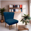 Ver imagem 4 de Cadeira Pétala Flor para Sala de Estar Penteadeira Salão Suede Azul Marinho