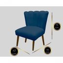 Ver imagem 2 de Cadeira Pétala Flor para Sala de Estar Penteadeira Salão Suede Azul Marinho