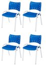 Ver imagem 2 de Cadeira Iso Base Branco Igreja, Escola, Escritório - Azul Kit 4 Peças
