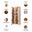 Ver imagem 3 de Cristaleira Portas de Vidro com Led Amelia 80cm D04 Freijó/off - Mpozenato