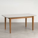Ver imagem 3 de Conjunto Sala de Jantar Mesa Tangará Vidro e 6 Cadeiras Liz Madeira Maciça CabeCasa MadeiraOriginals Marrom/Off White/Caramelo