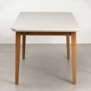 Ver imagem 7 de Conjunto Sala de Jantar Mesa Tangará Vidro e 6 Cadeiras Liz Madeira Maciça CabeCasa MadeiraOriginals Marrom/Off White/Caramelo