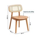 Ver imagem 6 de Conjunto Sala de Jantar Mesa Tangará Vidro e 6 Cadeiras Liz Madeira Maciça CabeCasa MadeiraOriginals Marrom/Off White/Caramelo