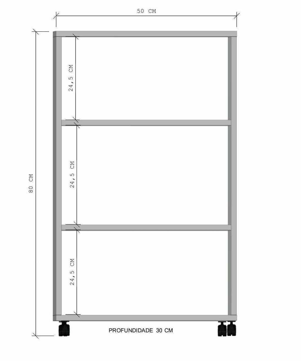 Estante Organizadora com Rodízios Cor Preto - 5