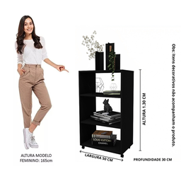 Estante Organizadora com Rodízios Cor Preto - 2