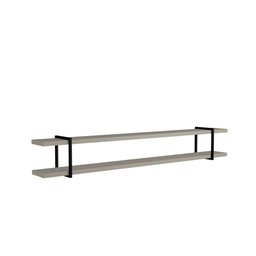 Kit para Sala de Estar 5 Peças com Buffet e Painel 100% Mdf Cor:grigio com Preto - 6