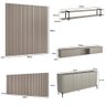 Kit para Sala de Estar 5 Peças com Buffet e Painel 100% Mdf Cor:grigio com Preto - 3
