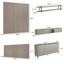 Ver imagem 3 de Kit para Sala de Estar 5 Peças com Buffet e Painel 100% Mdf Cor:grigio com Preto