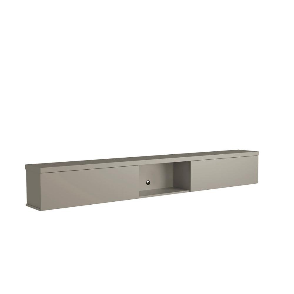 Kit para Sala de Estar 5 Peças com Buffet e Painel 100% Mdf Cor:grigio com Preto - 5