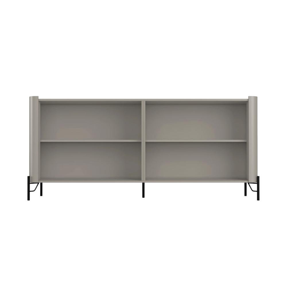 Kit para Sala de Estar 5 Peças com Buffet e Painel 100% Mdf Cor:grigio com Preto - 4