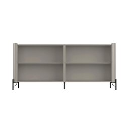 Kit para Sala de Estar 5 Peças com Buffet e Painel 100% Mdf Cor:grigio com Preto - 4