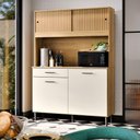 Ver imagem 5 de Armário de Cozinha Grazi Compacta com 4 Portas e 1 Gaveta Ripado Off