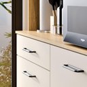 Ver imagem 3 de Armário de Cozinha Grazi Compacta com 4 Portas e 1 Gaveta Ripado Off