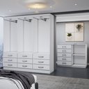 Ver imagem 5 de Guarda-roupa Casal Chloe 6 Portas 9 Gavetas com Cômoda 2 Portas 5 Gavetas Branco - Panorama Móveis
