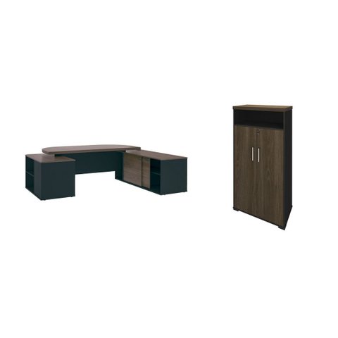 Conjunto Escritório Mesa Presidente 6216 + Armário 6112