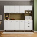 Ver imagem 2 de Armário de Cozinha Compacta 10 Portas e 2 Gavetas 222cm Sense Freijó/supremo - Pallazio