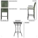 Ver imagem 2 de Mesa Bistrô com 4 Banquetas Roma Preta Corda Náutica 3 Trama Verde