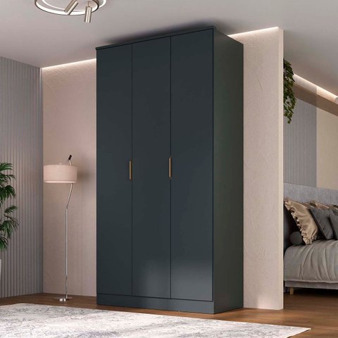 Guarda Roupa Ravi Mdf 3 Portas 2 Gavetas 120,5x232,2cm Grafitto 1120