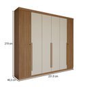Ver imagem 2 de Guarda-Roupa Casal Genebra 6 Portas 4 Gavetas Ripado Jatoba/Areia - Panorama Móveis
