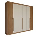 Ver imagem 1 de Guarda-Roupa Casal Genebra 6 Portas 4 Gavetas Ripado Jatoba/Areia - Panorama Móveis