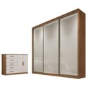 Ver imagem 1 de Guarda Roupa Casal Logan e Cômoda Seul Cumaru 25 Fendi - Novo Horizonte