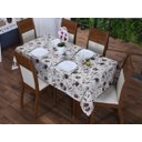 Ver imagem 1 de Toalha de Mesa 8 Cadeiras 2,50 X 1,40 Mesa Posta Cozinha Sala de Jantar Oxford Estampada:café Bege e