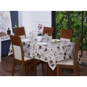 Ver imagem 3 de Toalha de Mesa 8 Cadeiras 2,50 X 1,40 Mesa Posta Cozinha Sala de Jantar Oxford Estampada:café Bege e
