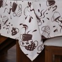 Ver imagem 2 de Toalha de Mesa 8 Cadeiras 2,50 X 1,40 Mesa Posta Cozinha Sala de Jantar Oxford Estampada:café Bege e