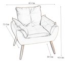 Ver imagem 3 de Poltrona Decorativa Opala Suede Rose - MV Estofados Shop