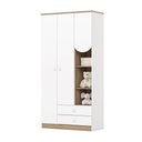 Ver imagem 2 de Guarda-roupa Infantil Magia 3 Portas 2 Gavetas Branco/jequitibá Hp - Henn