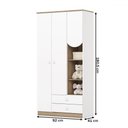 Ver imagem 4 de Guarda-roupa Infantil Magia 3 Portas 2 Gavetas Branco/jequitibá Hp - Henn