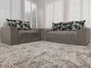 Ver imagem 1 de Sofá 2 e 3 Lugares Cinza com Floral 605/37 Porto