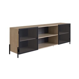 Rack de Tv York Estilo Industrial 180cm 02 Portas 27912 Artesano - Hanover/preto - 2