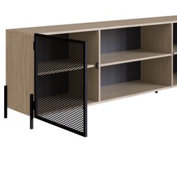 Rack de Tv York Estilo Industrial 180cm 02 Portas 27912 Artesano - Hanover/preto - 5
