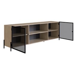 Rack de Tv York Estilo Industrial 180cm 02 Portas 27912 Artesano - Hanover/preto - 3