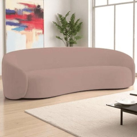 Sofá Amore 3 Lugares Fixo 180cm Rosa Linho Mabe Magazine