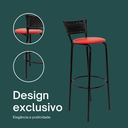 Ver imagem 4 de Kit 6 Cadeiras Alta 80cm para Balcão Ilha Bancada Área Gourmet Bar Piscina Banqueta Itagold
