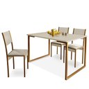 Ver imagem 2 de Mesa de Jantar e Cadeiras Steel Estilo Industrial Pés em Aço Cobre/Off White