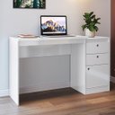 Ver imagem 1 de Escrivaninha Moderna em Guaili 2 Gavetas 1 Porta 127cm Yescasa Branco