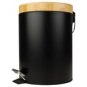 Ver imagem 2 de Lixeira 5 Litros Metal e Tampa de Bambu Preta Kala - 293937