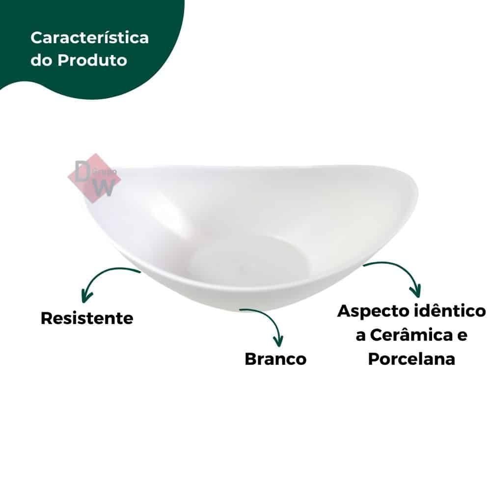 Vaso Bacia Branco de Plástico Cuia Plantas Suculentas - 3