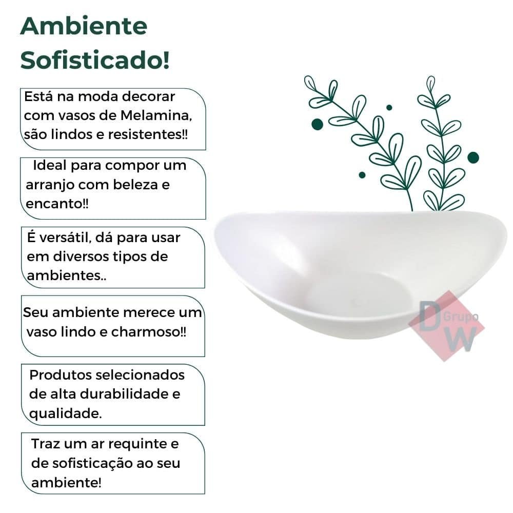 Vaso Bacia Branco de Plástico Cuia Plantas Suculentas - 6