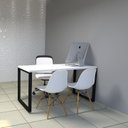 Ver imagem 3 de Mesa Escritório Reta Industrial 0,90 x 0,60 - Branco