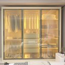 Ver mais imagens de Guarda-Roupa Casal 3 Portas Reflecta com LED 100% MDF Royale Off White